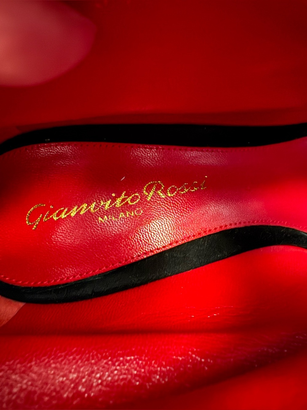 Gianvito Rossi Suede Vamp Peep-Toe Booties | Black & Red | EUC | Size EU 37 US 7 - Picture 14 of 16